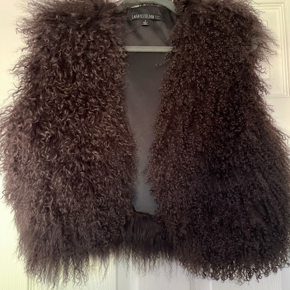 Lafayette 148 New York Black Fur Vest